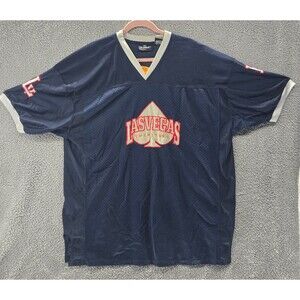 DC Classic Las Vegas Jersey Mens 2XL Navy Blue Gray 21 Short Sleeve Shirt Netted